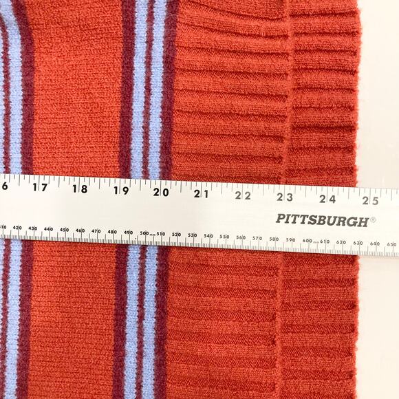 NWOT J. CREW Sweater XS Oversized Wool Alpaca Stripe Red Split-Sides Soft - Picture 7 of 8